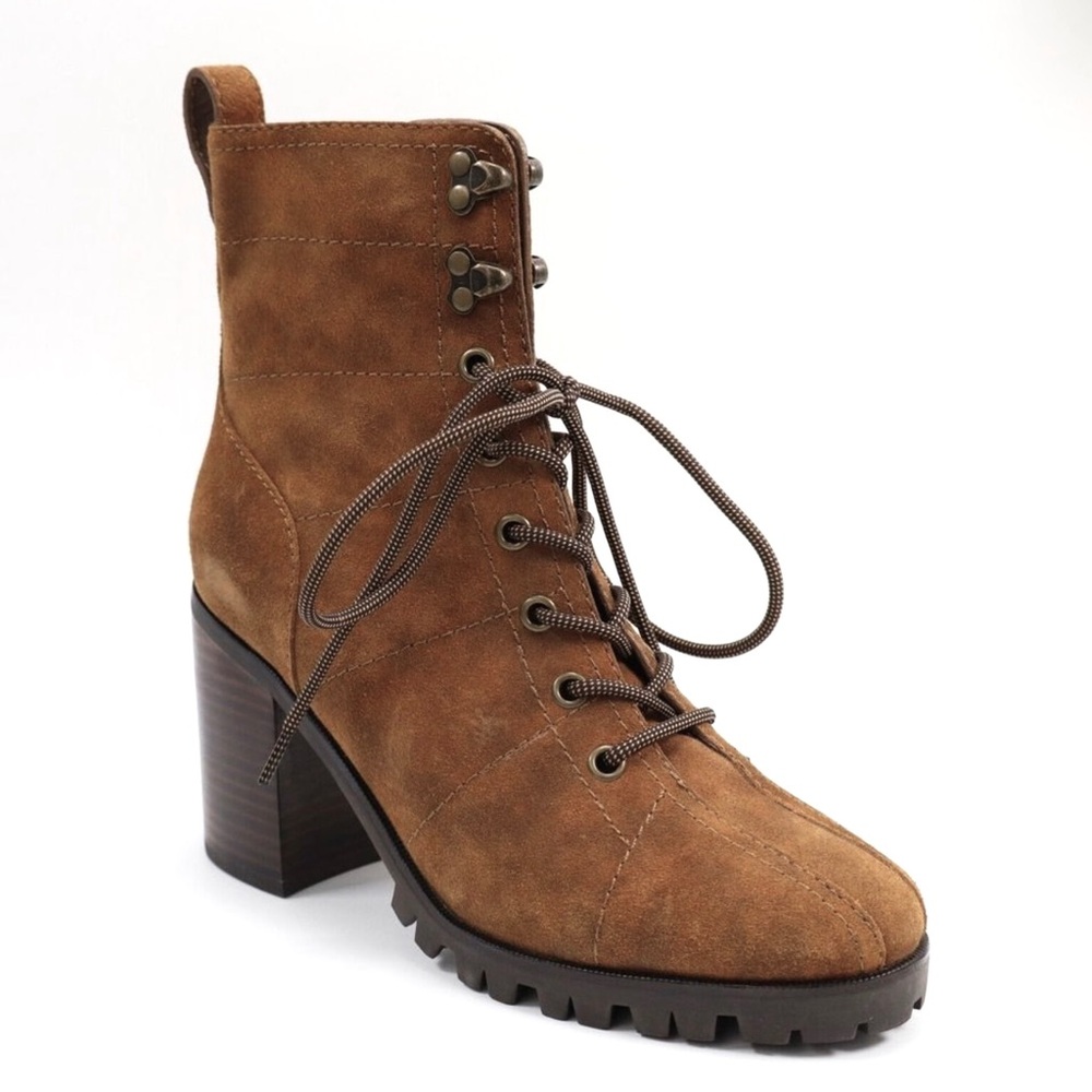 NEW PAIGE BROWN SUEDE ANKLE BOOTS